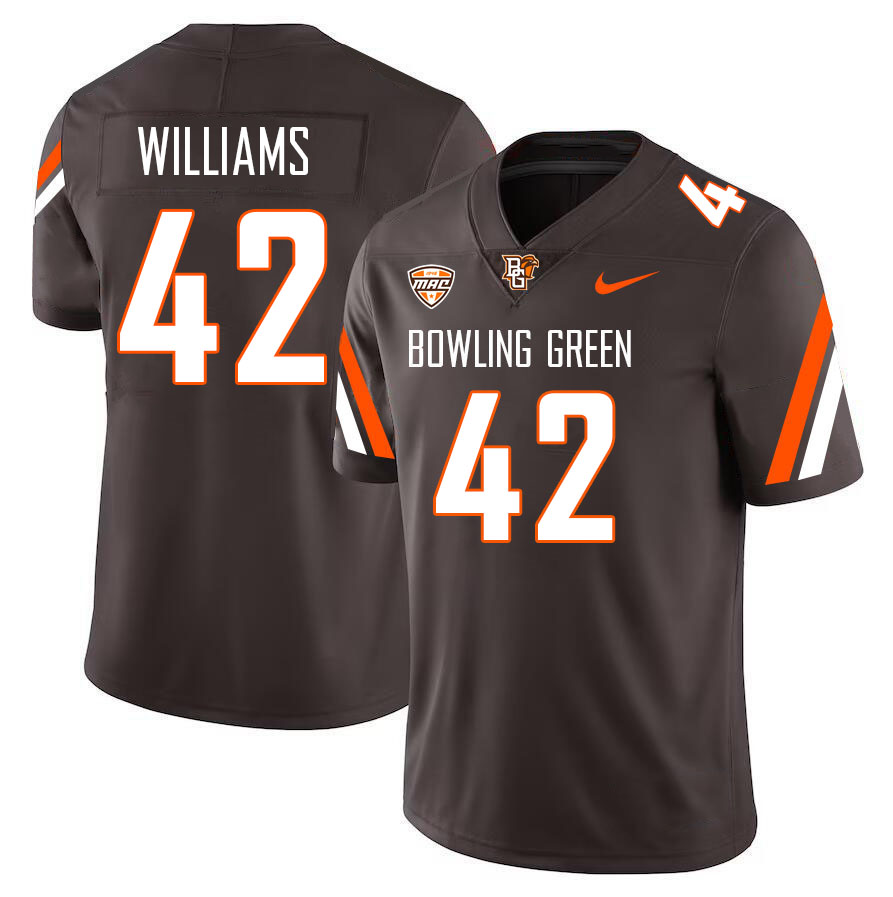 Bowling Green Falcons #42 Chris Williams College Football Jerseys Stitched Sale-Brown